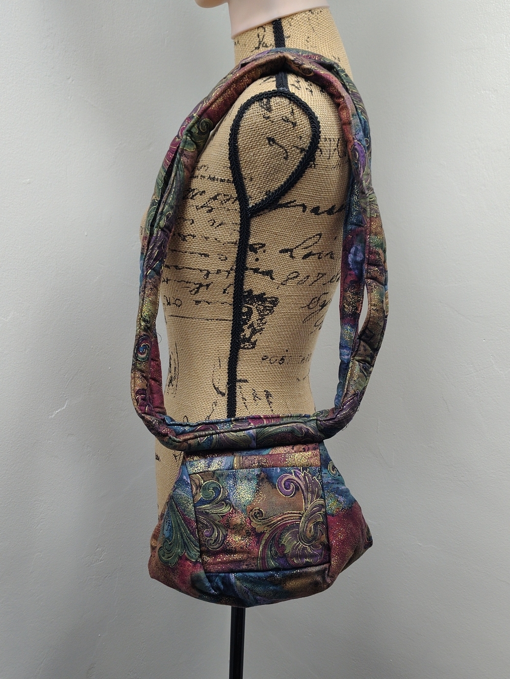 Handmade Puffy Purse Multicolor Paisley Shoulder Bag - Stylish Women’s Handbag